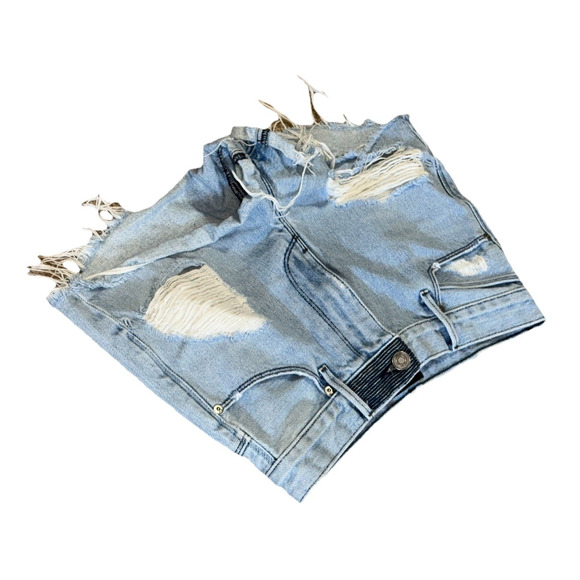 RTA Ace Cut Offs Sz 25 Denim Shorts Jean Distressed Light Wash High Rise Cotton - Picture 8 of 10
